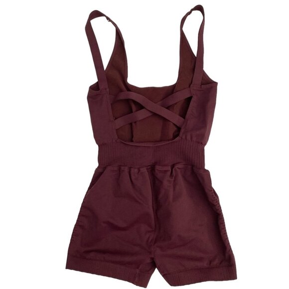 Free People Good Karma Runsie Red Purple Wine XS S - Picture 5 of 14